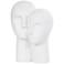 White Polystone Modern Sculpture, 12" x 9" x 17"
