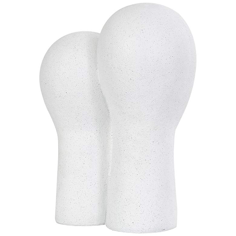 Image 5 White Polystone Modern Sculpture, 12" x 9" x 17" more views