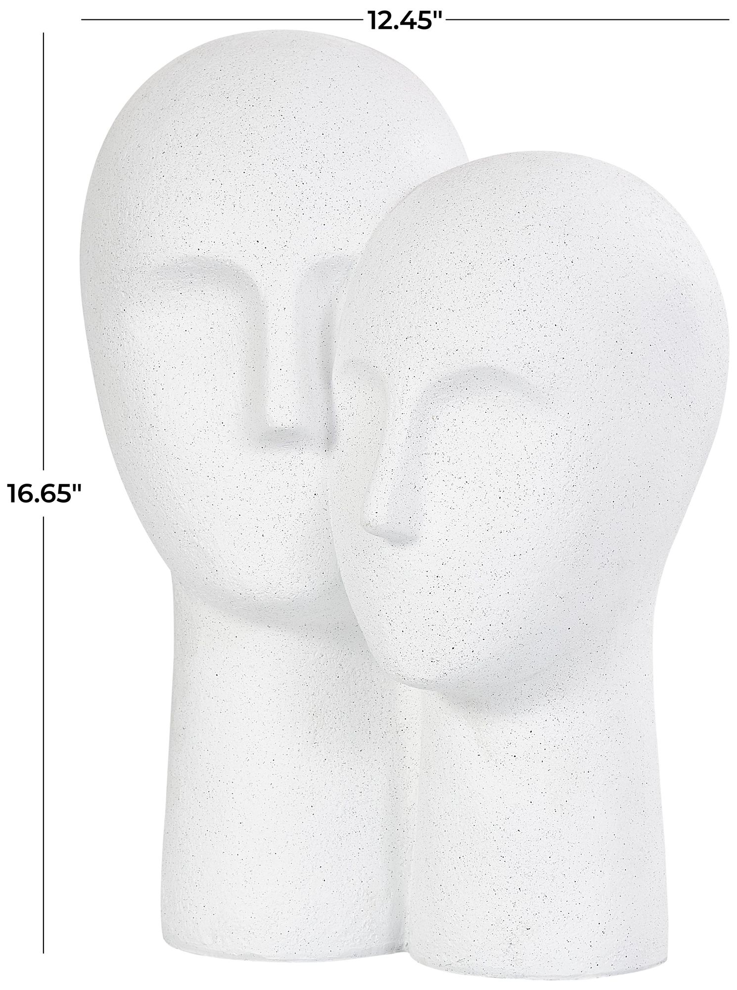 Image 7 White Polystone Modern Sculpture, 12" x 9" x 17" more views