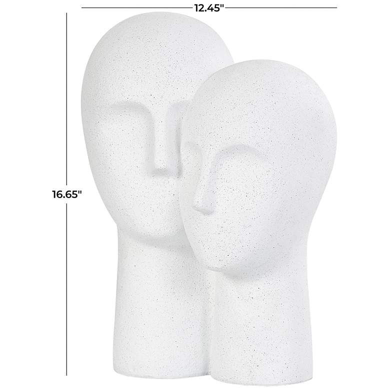 Image 7 White Polystone Modern Sculpture, 12" x 9" x 17" more views