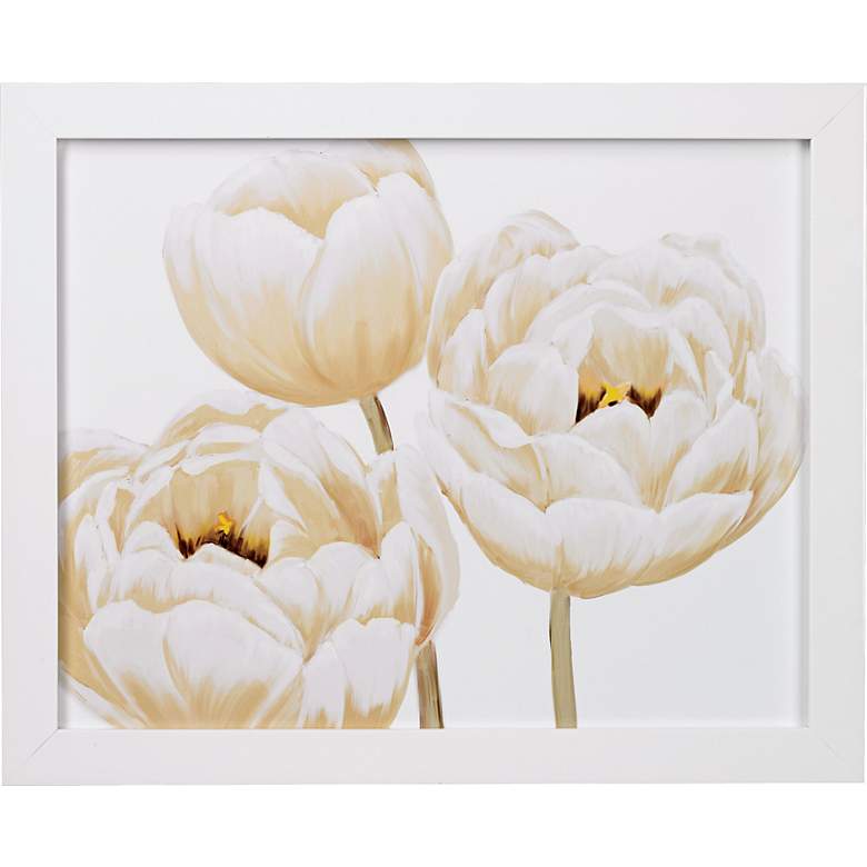 Image 1 White Poppies Close Ups Framed 28 inch Wide Wall Art