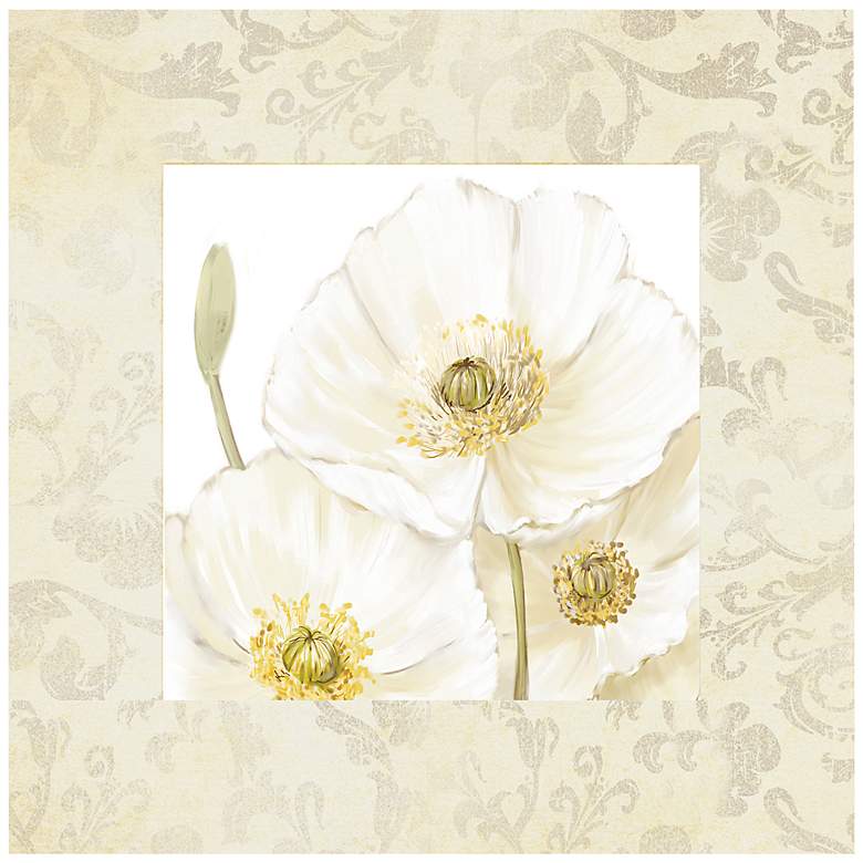 Image 1 White Poppies I 26 inch Square Canvas Floral Wall Art Print