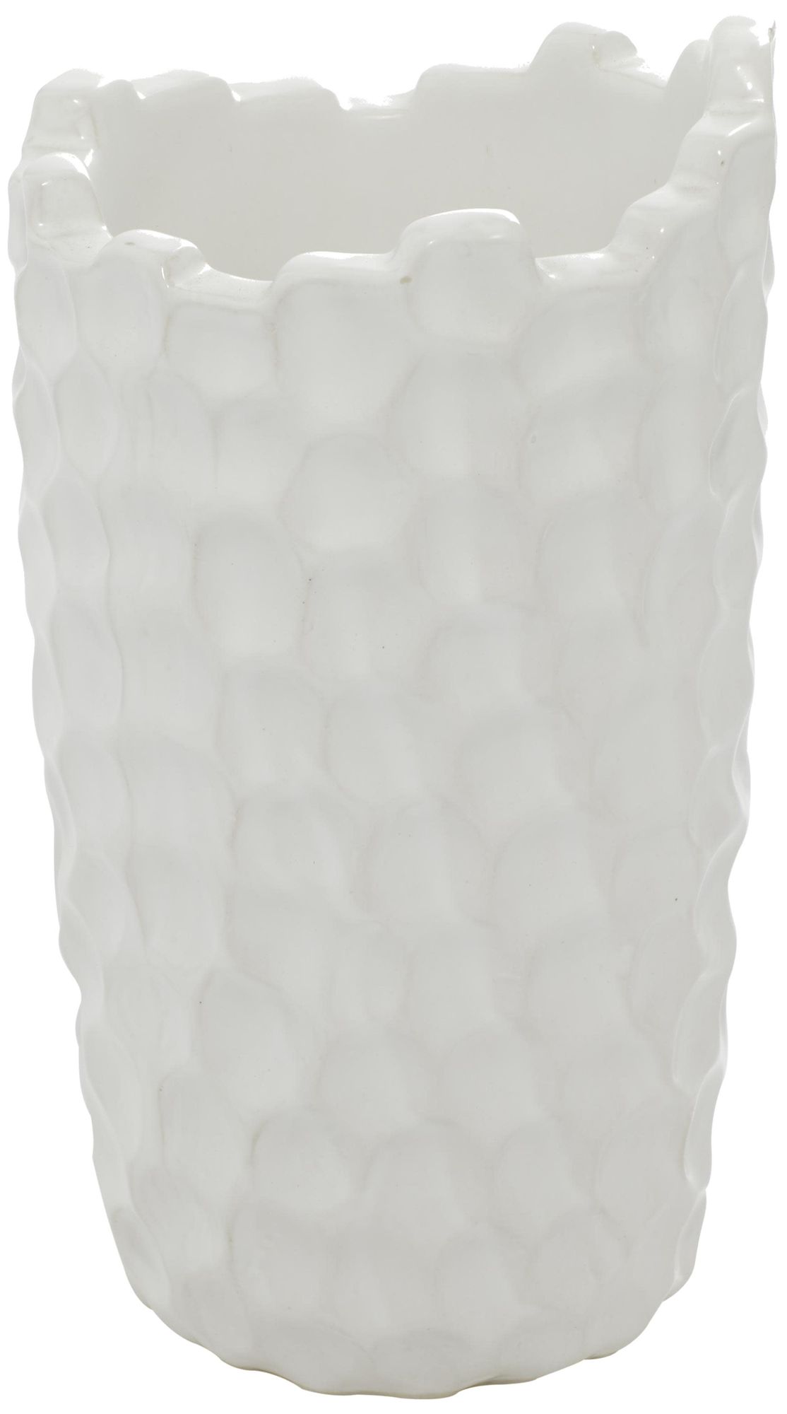 Image 4 White Porcelain Ceramic Contemporary Vase, 5" x 5" x 9" more views