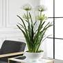 1_White Purity Agapanthus 38 1/2" High Faux Flowers in Planter