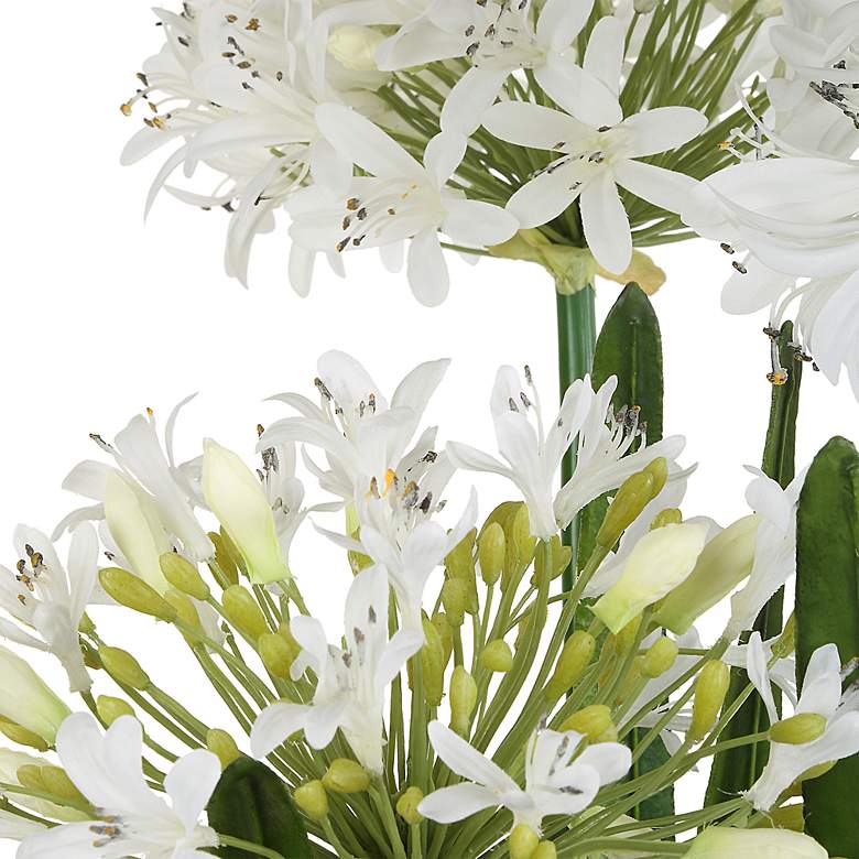 Image 3 White Purity Agapanthus 38 1/2" High Faux Flowers in Planter more views