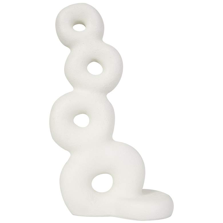 Image 2 White Resin Contemporary Sculpture, 11" x 5" x 18"