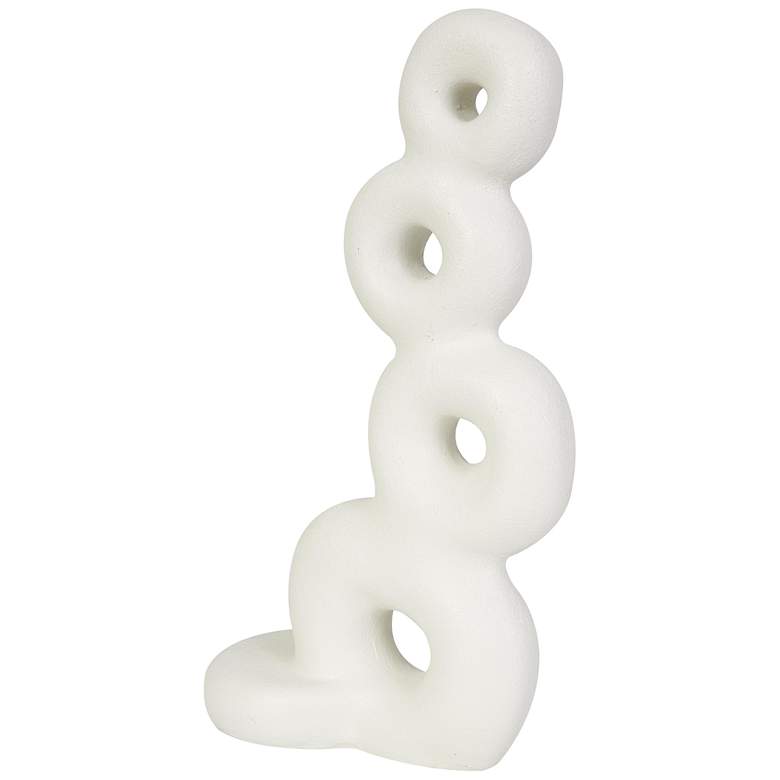 Image 6 White Resin Contemporary Sculpture, 11" x 5" x 18" more views