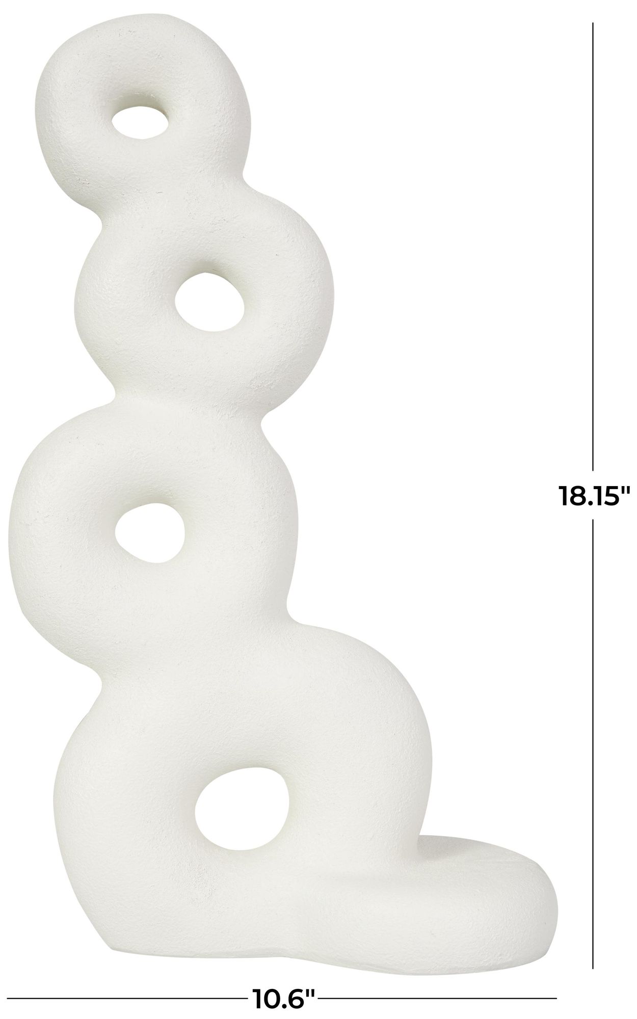 Image 7 White Resin Contemporary Sculpture, 11" x 5" x 18" more views