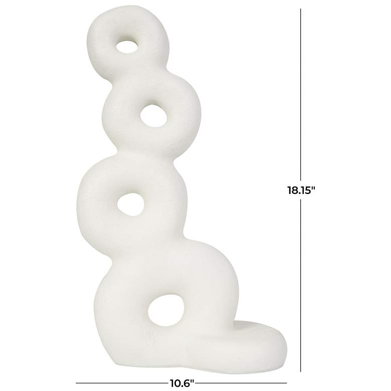 Image 7 White Resin Contemporary Sculpture, 11" x 5" x 18" more views