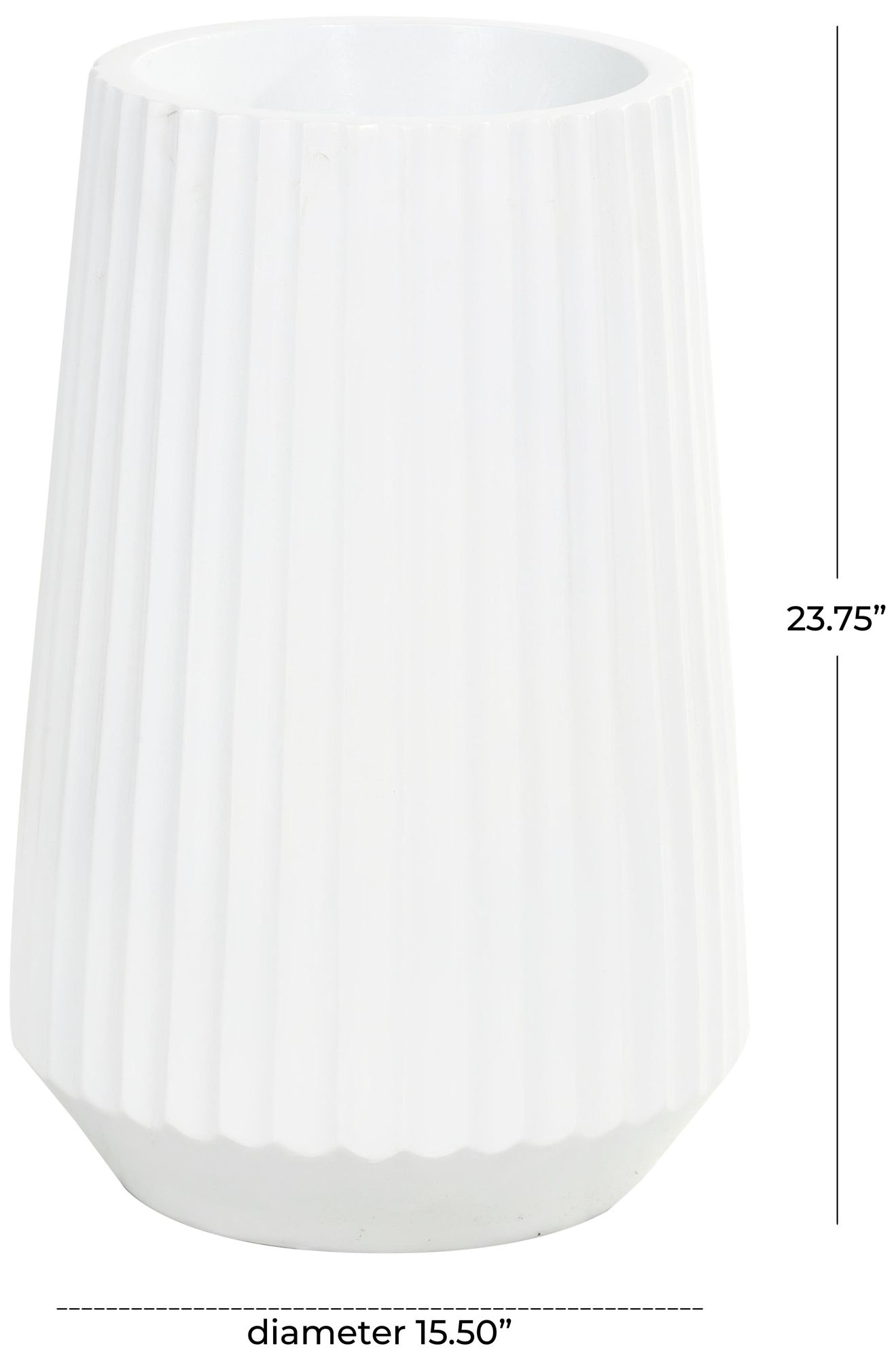 Image 7 White Resin Modern Vase, 16" x 16" x 24" more views