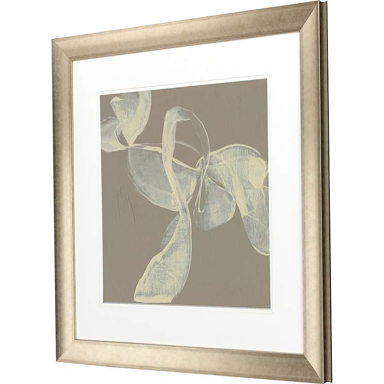 Image 3 White Ribbon on Beige I 37" Square Giclee Framed Wall Art more views