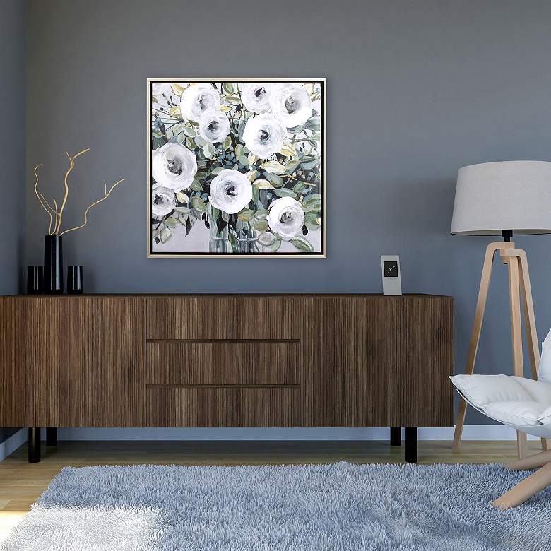 Image 2 White Rose Parade 30"W x 30"H Canvas more views