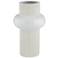 White Rounded Center 11" High Modern Porcelian Vase