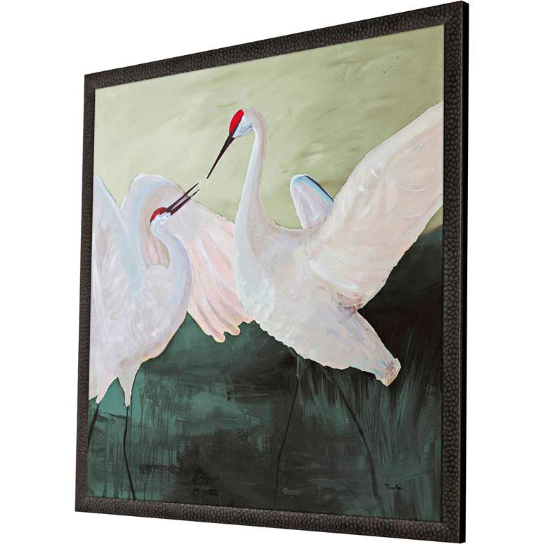 Image 5 White Sandhill Cranes 41"W x 41"H Framed Art more views