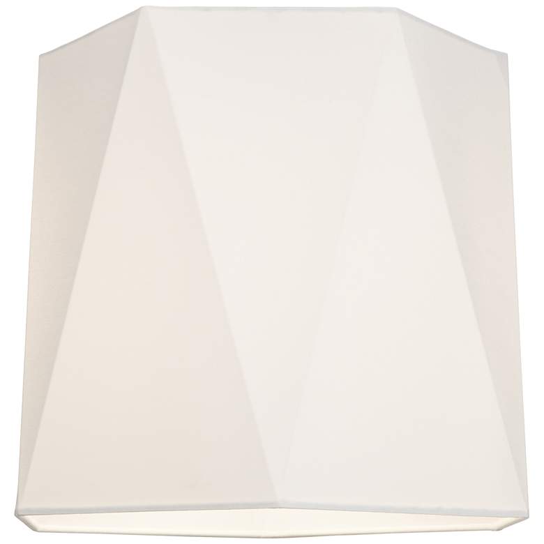Image 3 White Sandstone Linen Hexagon Lamp Shade 11x13x11 (Spider) more views
