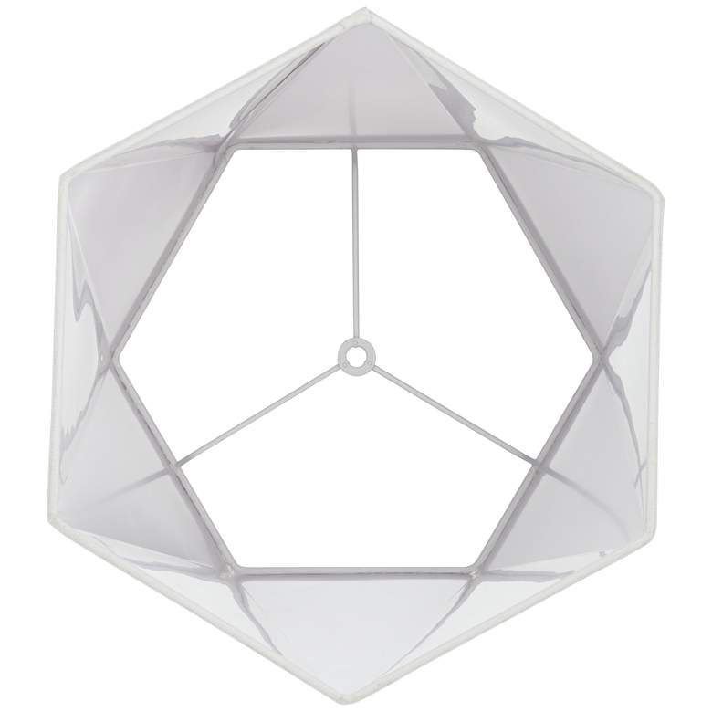 Image 5 White Sandstone Linen Hexagon Lamp Shade 11x13x11 (Spider) more views