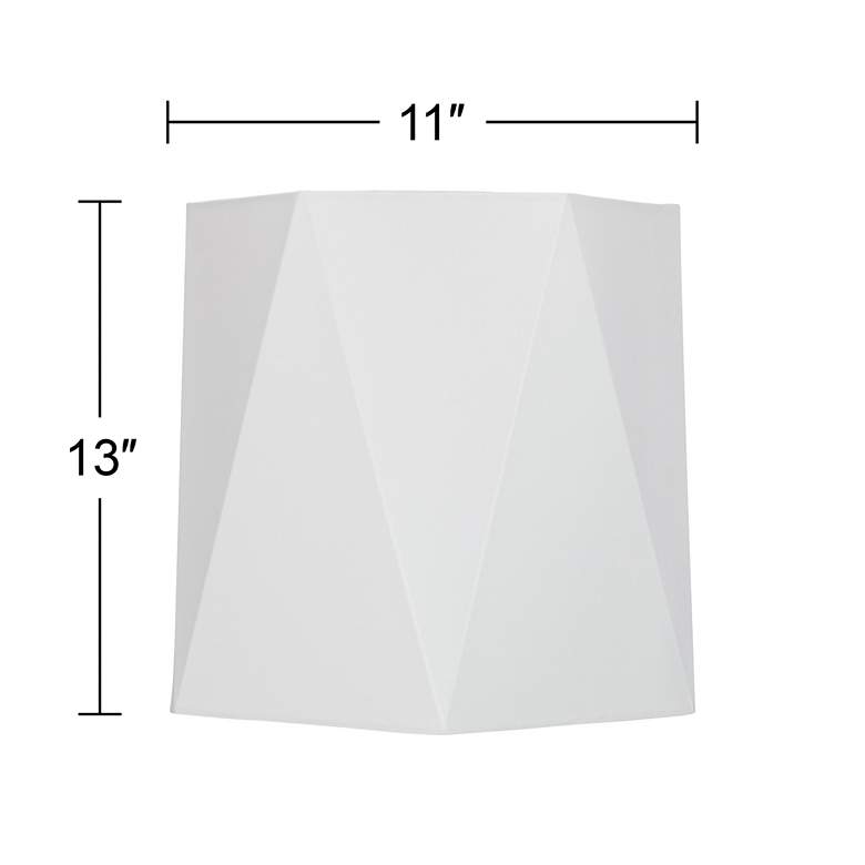 Image 7 White Sandstone Linen Hexagon Lamp Shade 11x13x11 (Spider) more views