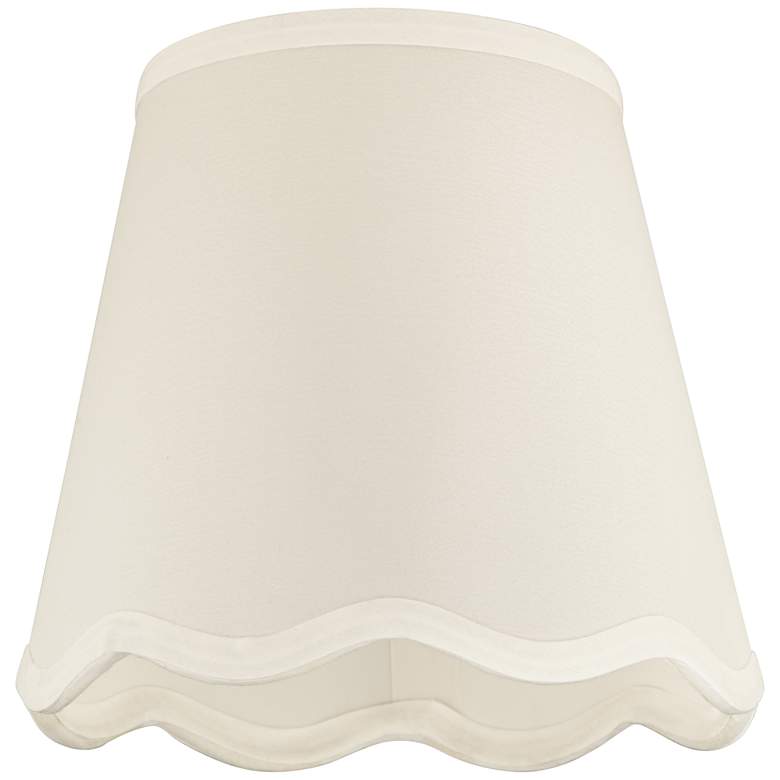 Image 3 White Scallop Bottom Empire Lamp Shade 4x6x5.5 (Candle Clip) more views