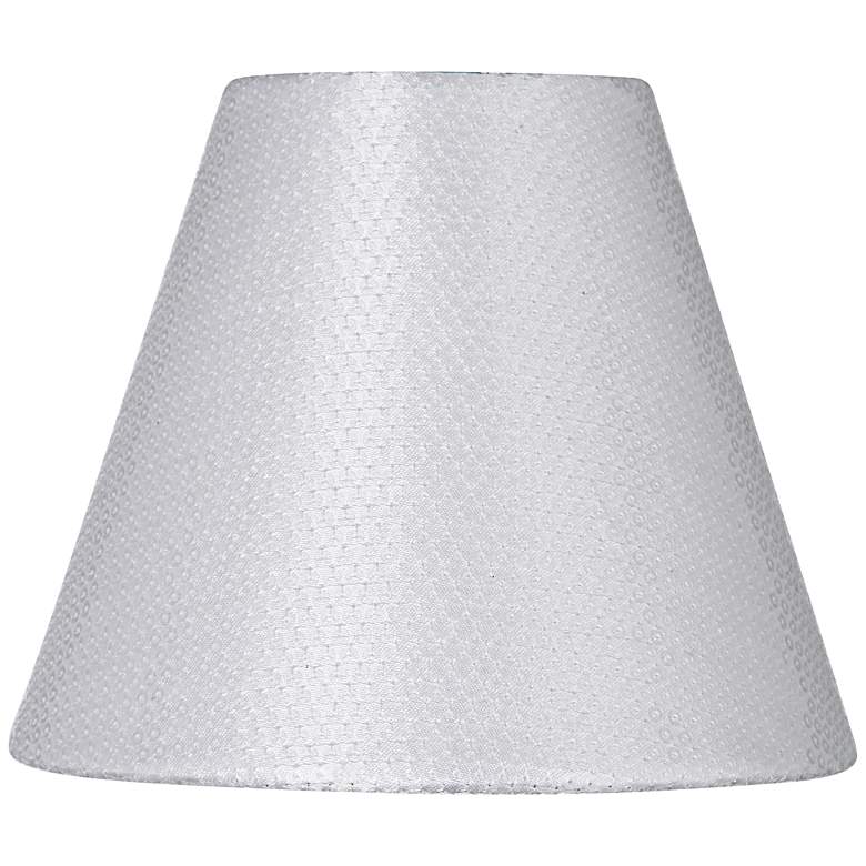 Image 1 White Sequin Hardback Lamp Shade 3x6x5 (Clip-On)