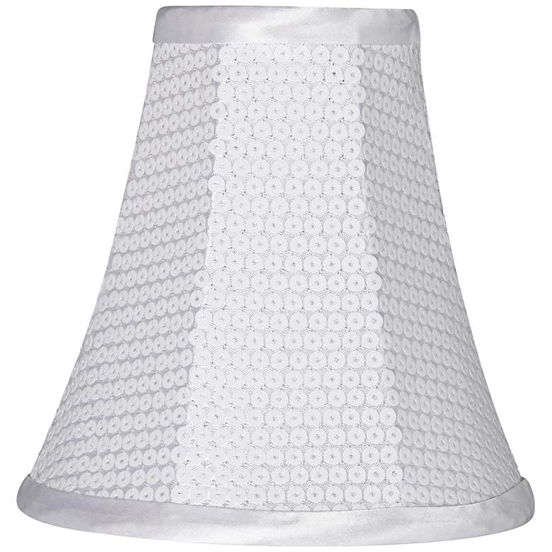Image 1 White Sequin Softback Lamp Shade 3x6x6 (Clip-On)