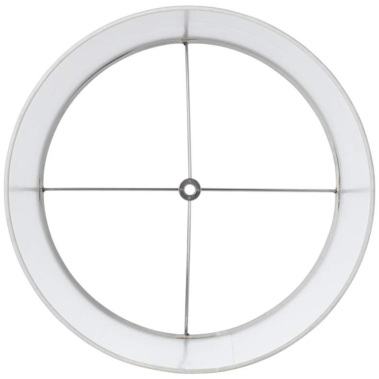 Image 4 White Set of 2 Hardback Drum Lamp Shades 13x14x10 (Spider) more views