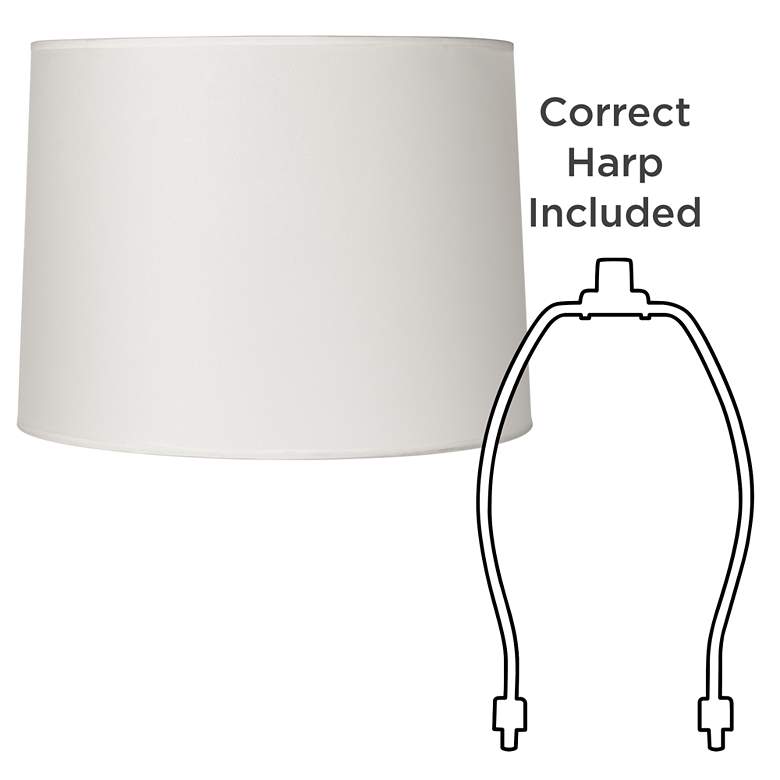 Image 5 White Set of 2 Hardback Drum Lamp Shades 13x14x10 (Spider) more views