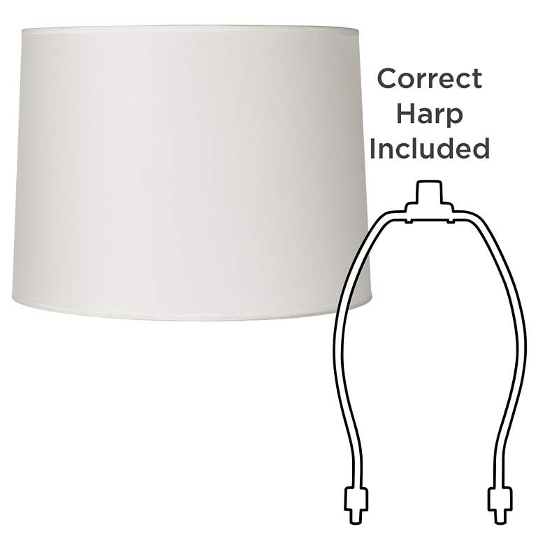 Image 5 White Set of 2 Hardback Drum Lamp Shades 13x14x10 (Spider) more views