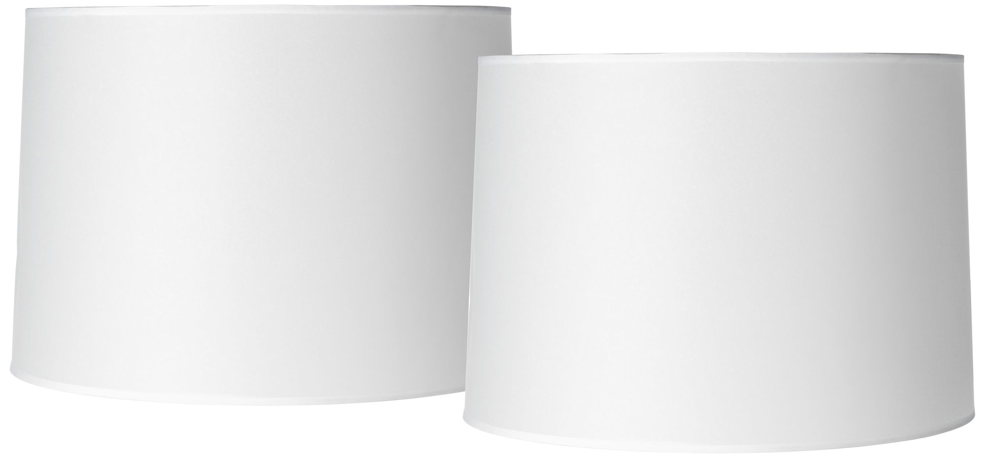 White Set of 2 Hardback Drum Lamp Shades 15x16x11 (Spider) 682X7