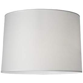Image3 of White Set of 2 Hardback Drum Lamp Shades 15x16x11 (Spider) more views