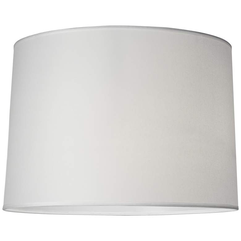 Image 3 White Set of 2 Hardback Drum Lamp Shades 15x16x11 (Spider) more views