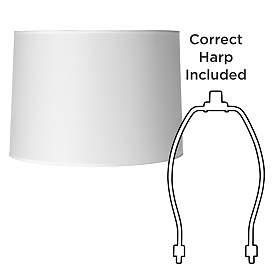 Image5 of White Set of 2 Hardback Drum Lamp Shades 15x16x11 (Spider) more views