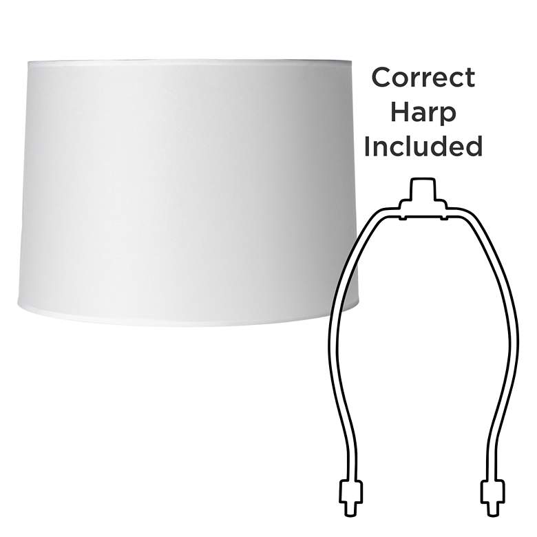 Image 5 White Set of 2 Hardback Drum Lamp Shades 15x16x11 (Spider) more views
