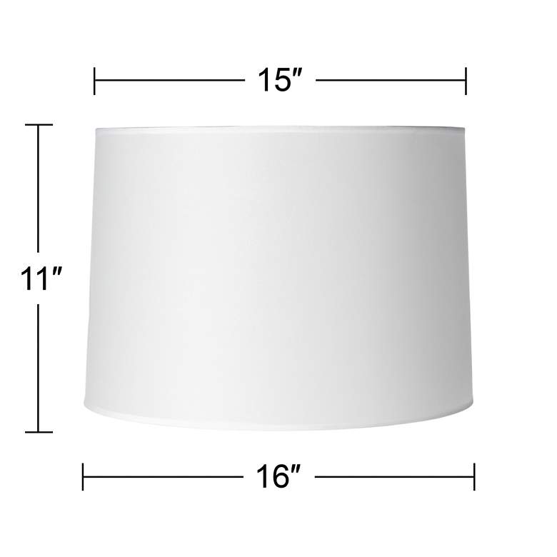 Image 6 White Set of 2 Hardback Drum Lamp Shades 15x16x11 (Spider) more views