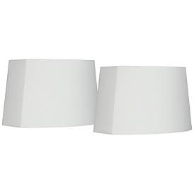 Image1 of White Set of 2 Oval Lamp Shades 10/12.5x11/15x10 (Spider)