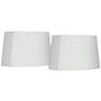 White Set of 2 Oval Lamp Shades 10/12.5x11/15x10 (Spider)