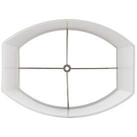Image5 of White Set of 2 Oval Lamp Shades 10/12.5x11/15x10 (Spider) more views