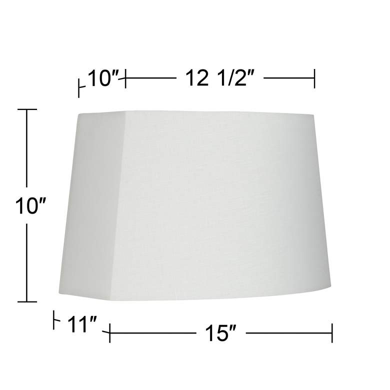 Image 7 White Set of 2 Oval Lamp Shades 10/12.5x11/15x10 (Spider) more views