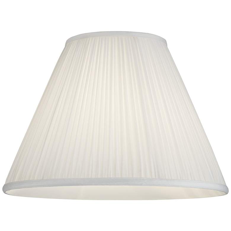 Image 3 White Set of 2 Pleated Empire Lamp Shades 7x16x12 (Spider) more views