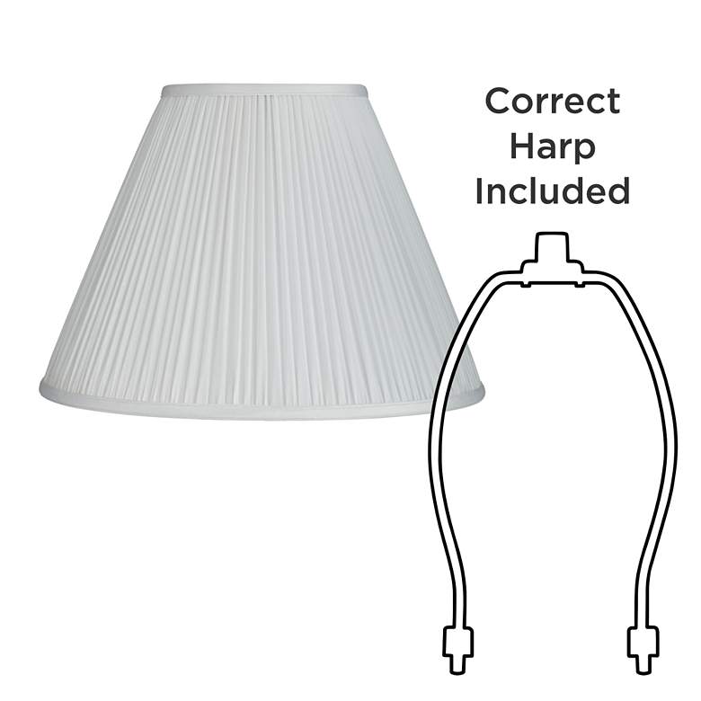 Image 5 White Set of 2 Pleated Empire Lamp Shades 7x16x12 (Spider) more views