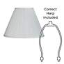 White Set of 2 Pleated Empire Lamp Shades 7x16x12 (Spider)