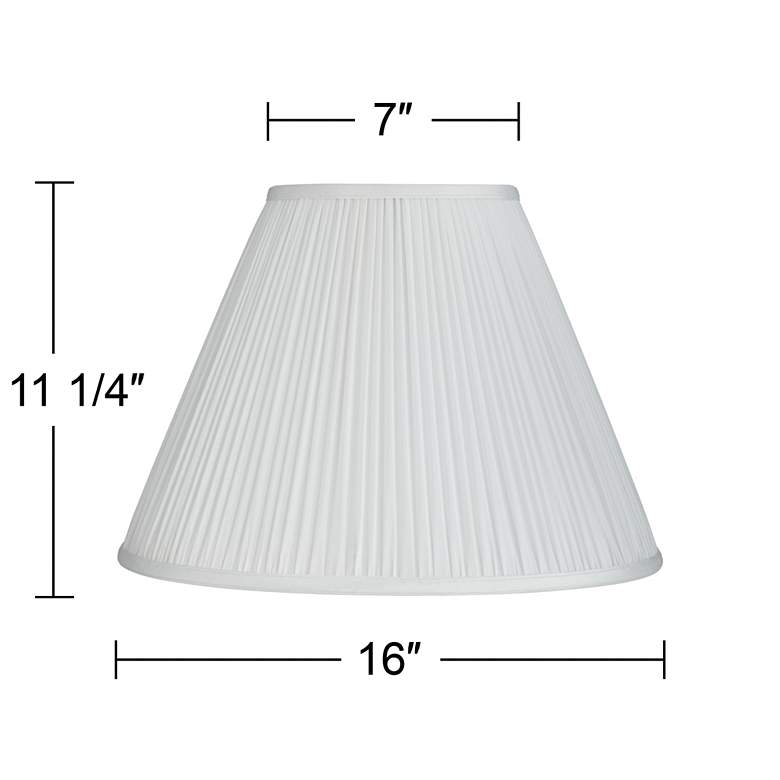 Image 6 White Set of 2 Pleated Empire Lamp Shades 7x16x12 (Spider) more views