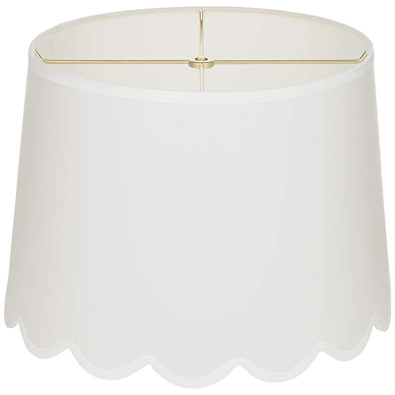 Image 4 White Set of 2 Scallop Empire Lamp Shades 13x15x11 (Spider) more views
