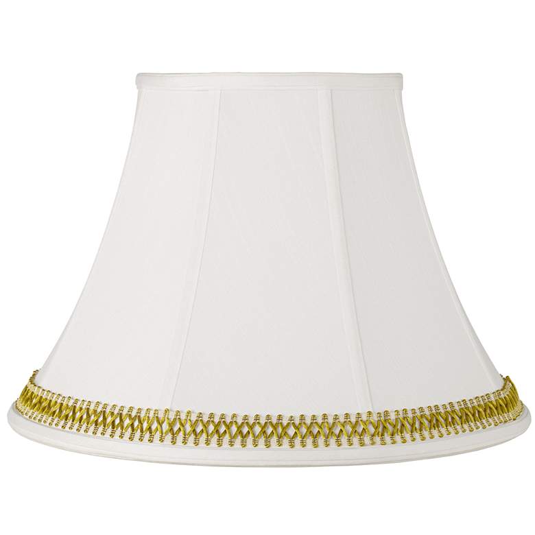 Image 1 White Shade with Gold Satin Weave Trim 9x18x13 (Spider)