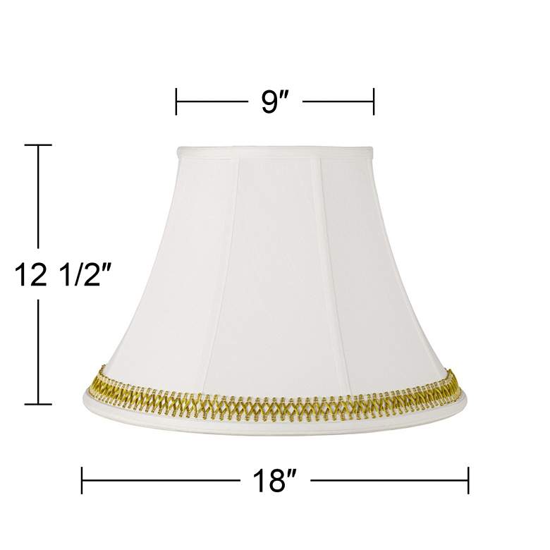 Image 3 White Shade with Gold Satin Weave Trim 9x18x13 (Spider) more views