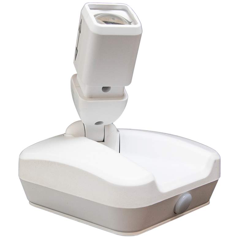 Image 1 White Single Head Battery Operated Swivel Spot Light With Remote Control