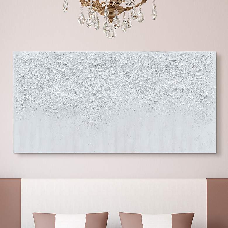 Image 2 White Snow A 48 inch Wide Textured Metallic Canvas Wall Art