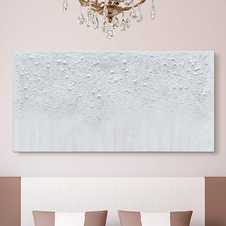 Image 2 White Snow A 48" Wide Textured Metallic Canvas Wall Art