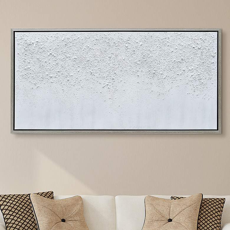 Image 2 White Snow B 48"W Textured Metallic Framed Canvas Wall Art