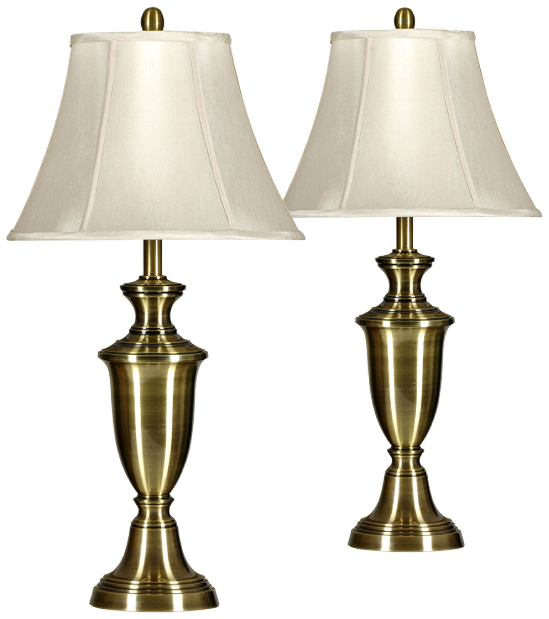 brass table lamp with shade