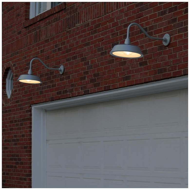 Image 4 White Solar Barn Light with LED Bulb more views